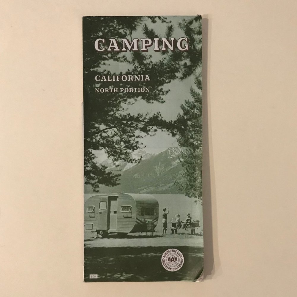 VINTAGE California Camping AAA folded map